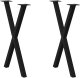 vidaXL Nogi do stołu jadalnego, 2 szt., czarne, 57x(72-73) cm, stal 1