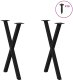 vidaXL Nogi do stołu jadalnego, 2 szt., czarne, 57x(72-73) cm, stal 3