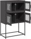 vidaXL Komoda wysoka czarna 68x39x107 cm stalowa 5