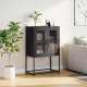 vidaXL Komoda wysoka czarna 68x39x107 cm stalowa 3