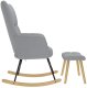 vidaXL Fotel bujany z podnóżkiem, jasnoszary, tkanina 7