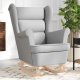 vidaXL Fotel bujany, szary, 74x90x102 cm, tapicerowany tkaniną 1