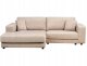 Beliani Narożnik 3-osobowy welurowy prawostronny beżowy LOFOTEN 1