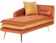 Beliani Szezlong welurowy prawostronny pomarańczowy GONESSE 4