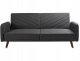 Beliani Sofa rozkładana len syntetyczny czarna SENJA 1