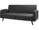 Beliani Sofa rozkładana len syntetyczny czarna SENJA 4