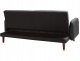 Beliani Sofa rozkładana len syntetyczny czarna SENJA 6