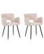 Beliani Zestaw 2 krzeseł do jadalni SANILAC Boucle Beżowy 1