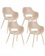 Beliani Zestaw 4 krzeseł do jadalni MILLERS Beżowy 1