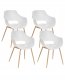 Beliani Zestaw 4 krzeseł do jadalni MILLERS Biały 1