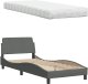 vidaXL Łóżko z materacem, ciemnoszare, 80x200 cm, obite tkaniną 8
