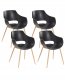 Beliani Zestaw 4 krzeseł do jadalni MILLERS Czarny 1