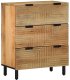 vidaXL Komoda Brązowa 60x33x75 cm Drewno lite Mango 1