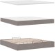 vidaXL Rama łóżka otomana z materacami, taupe, 200x200 cm, tkanina 8