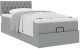 vidaXL Łóżko otomana z materacem, jasnoszare, 100x200 cm, tkanina 5