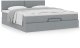 vidaXL Łóżko otomana z materacem, jasnoszare, 160x200 cm, tkanina 4