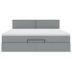 vidaXL Łóżko otomana z materacem, jasnoszare, 160x200 cm, tkanina 7