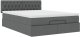 vidaXL Łóżko otomana z materacem, ciemnoszare, 140x190 cm, tkanina 6