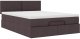vidaXL Łóżko otomana z materacem, ciemnobrązowe, 140x190 cm, tkanina 6