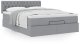 vidaXL Rama łóżka otomana z materacem, jasnoszara, 140x200 cm, tkanina 4