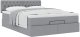 vidaXL Rama łóżka otomana z materacem, jasnoszara, 140x200 cm, tkanina 5