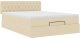 vidaXL Łóżko otomana z materacem, kremowe, 140x200 cm, tkanina 6