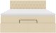 vidaXL Łóżko otomana z materacem, kremowe, 140x200 cm, tkanina 7
