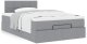 vidaXL Łóżko otomana z materacem, jasnoszare, 120x200 cm, tkanina 4