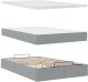 vidaXL Łóżko otomana z materacem, jasnoszare, 120x200 cm, tkanina 8