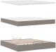 vidaXL Rama łóżka otomana z materacem, taupe, 200x200 cm, tkanina 8