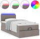 vidaXL Łóżko otomana z materacem i LED, taupe, 90x200 cm, tkanina 5