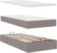 vidaXL Łóżko otomana z materacem i LED, taupe, 90x200 cm, tkanina 9
