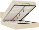 vidaXL Łóżko Ottoman z materacem i diodami LED kremowe 140x190 cm 2