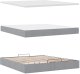 vidaXL Łóżko Ottoman z materacem i LED, jasnoszary, 180x200cm, tkanina 9