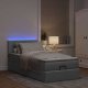 vidaXL Łóżko Ottoman z materacem i LED, jasnoszary, 90x200 cm, tkanina 3