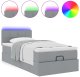 vidaXL Łóżko Ottoman z materacem i LED, jasnoszary, 90x200 cm, tkanina 5