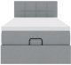 vidaXL Łóżko Ottoman z materacem i LED, jasnoszary, 90x200 cm, tkanina 8