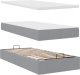 vidaXL Łóżko Ottoman z materacem i LED, jasnoszary, 90x200 cm, tkanina 9
