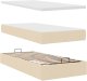 vidaXL Otomana Łóżko z Materacem i LED, kremowy, 90x200 cm, tkanina 8