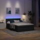 vidaXL Łóżko Ottoman z materacem i diodami LED Czarny 140x190 cm 3