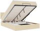 vidaXL Łóżko Ottoman z materacem i diodami LED kremowe 140x190 cm 2