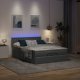 vidaXL Łóżko otomana z materacem i diodami LED ciemnoszare 140x200 cm 3