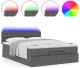 vidaXL Łóżko otomana z materacem i diodami LED ciemnoszare 140x200 cm 5