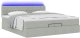 vidaXL Rama łóżka otomana z materacami, szara, 200x200 cm, aksamit 3
