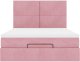 vidaXL Rama łóżka otomana z materacami, różowa, 140x190 cm, aksamit 7