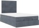 vidaXL Rama łóżka otomana z materacami, szara, 120x200 cm, aksamit 6