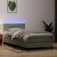 vidaXL Łóżko kontynentalne z materacem, jasnoszare, aksamit, 80x210 cm 1