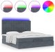 vidaXL Rama łóżka otomana z materacami, szara, 200x200 cm, aksamit 4