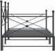 vidaXL Łóżko dzienne wysuwanym pojemnikiem bez materaca czarne stalowe 7
