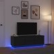 vidaXL Szafka RTV z oświetleniem LED Czarny Dąb 160,5x41x50 cm 1